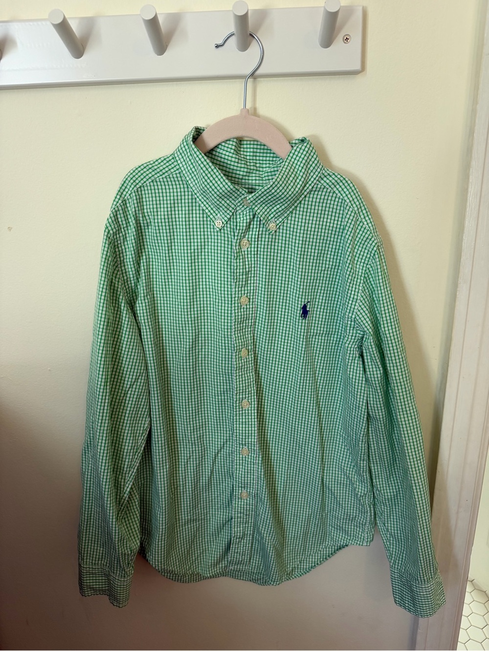Ralph Lauren Green Gingham Button-Down Shirt